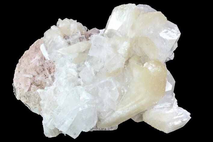 Zoned Apophyllite Crystals With Stilbite - India #92244